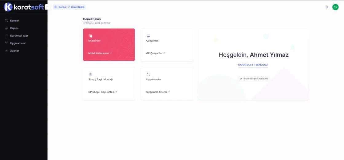 Role-based admin panel