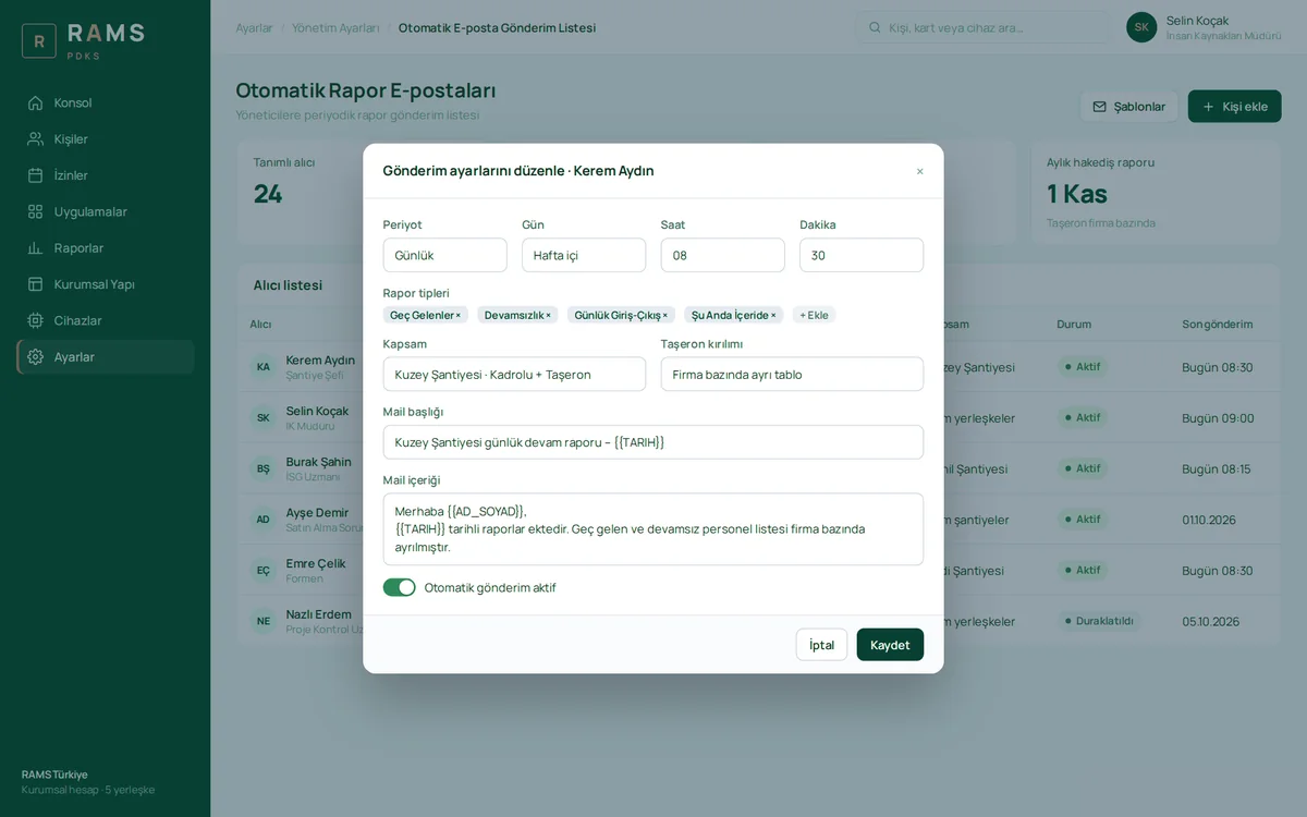 Automated report emails
