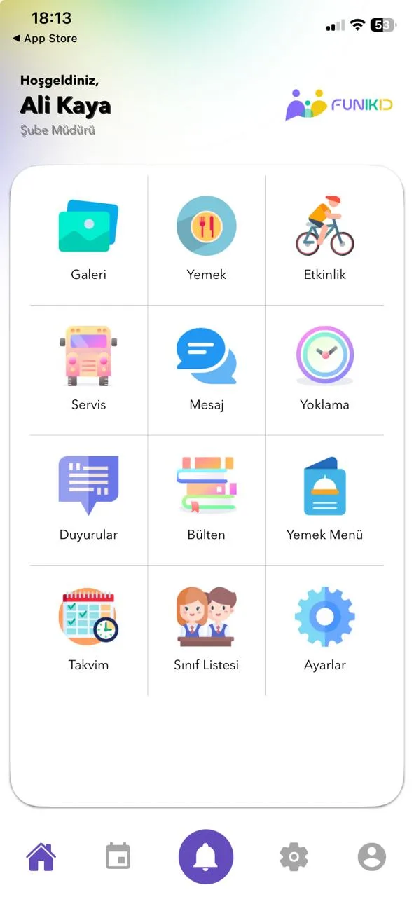 A screen from the Funikid mobile app